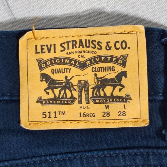Levi's 511 jeans men's big boys size 16 28/28 navy blue colour Knit pants - Picture 5 of 12